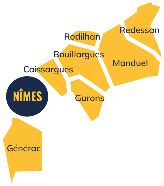 Infographie du territoire des Costières de Nîmes agglomération
